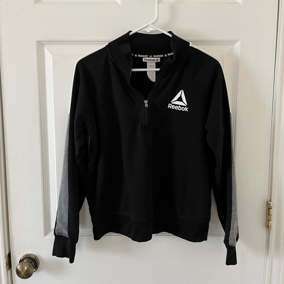 Reebok Sweaters - Reebok Black and Gray Quarter Zip